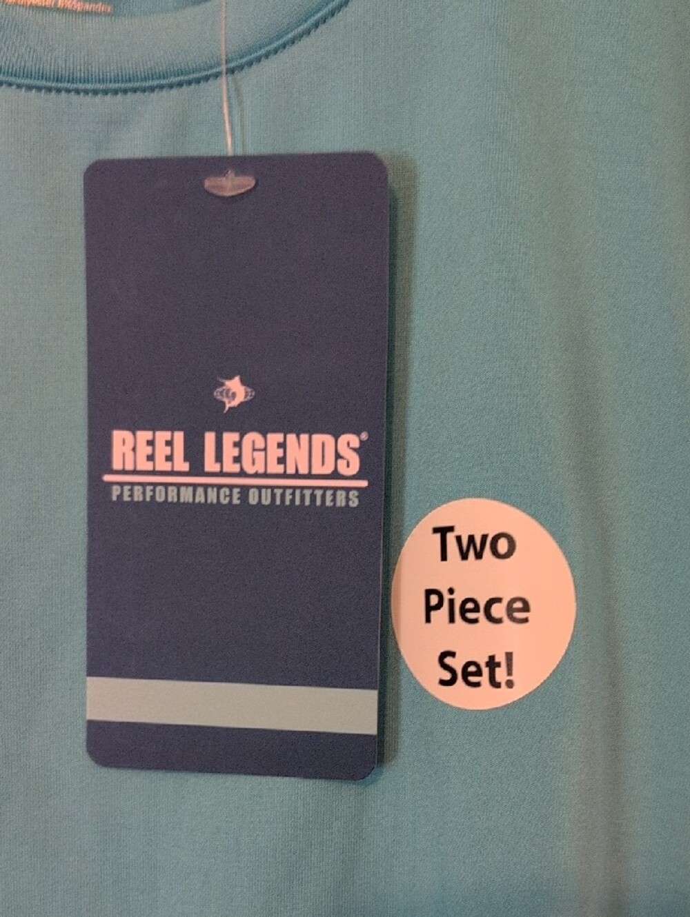 Reel Legends Girls' Aqua Ruffle Sleeve Two-Piece Tank Set Brand New - Picture 2 of 5